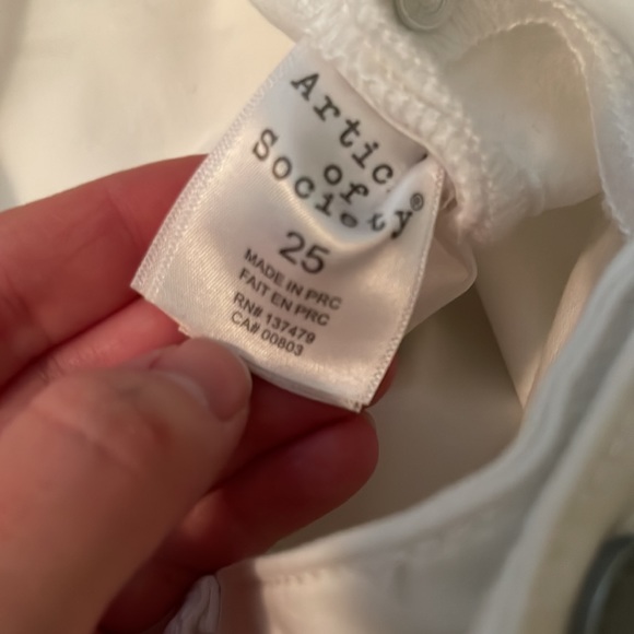 Articles of Society Denim - Low Rise White Skinny Jeans 25 - Picture 5 of 6